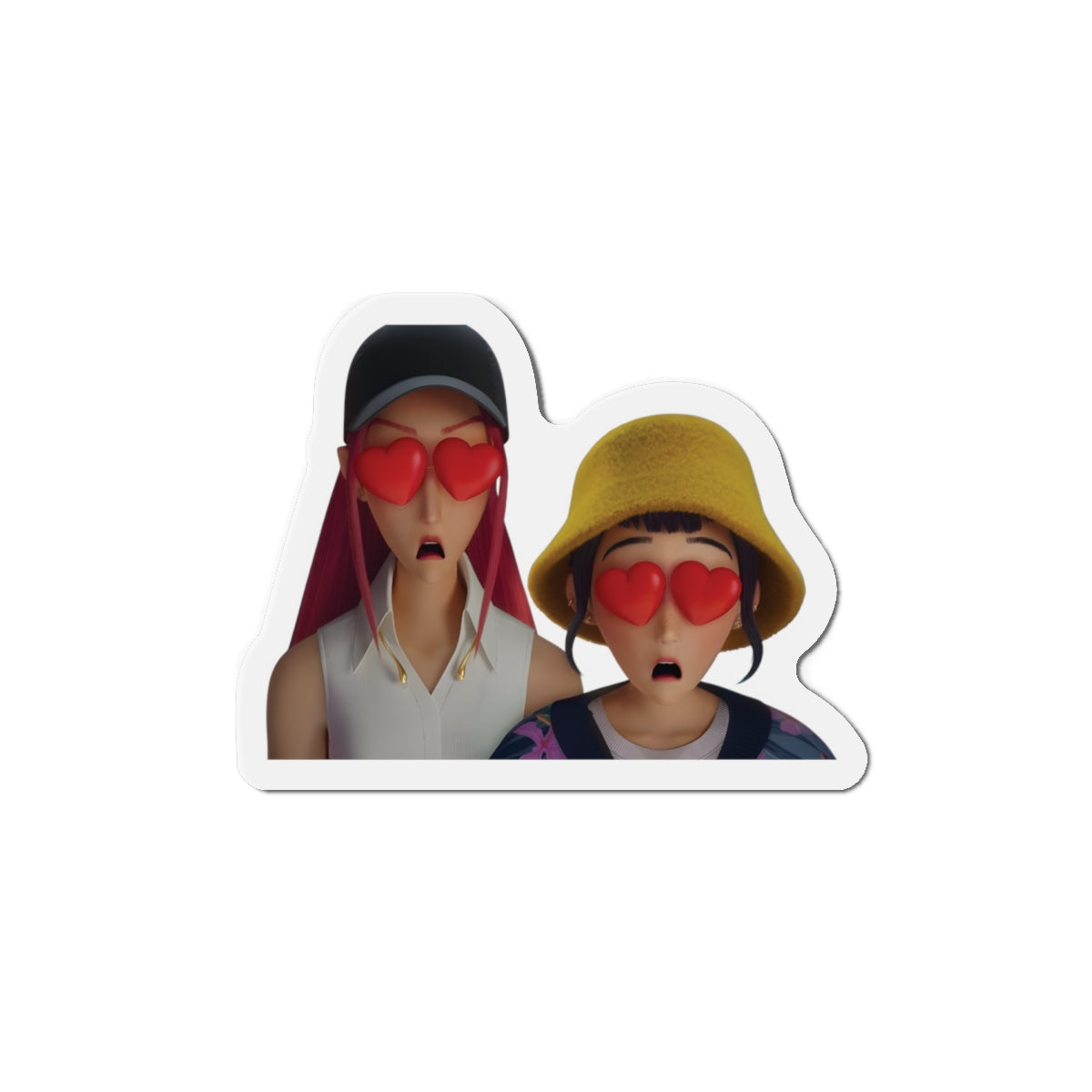 Kpop Demon Hunters Huntrix Mira And Zoey Hearts For Eyes Magnet