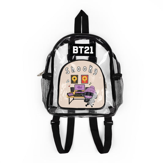 BT21 Shooky Clear Panel Backpack (Beige Colored Front) — Not Stadium Approved