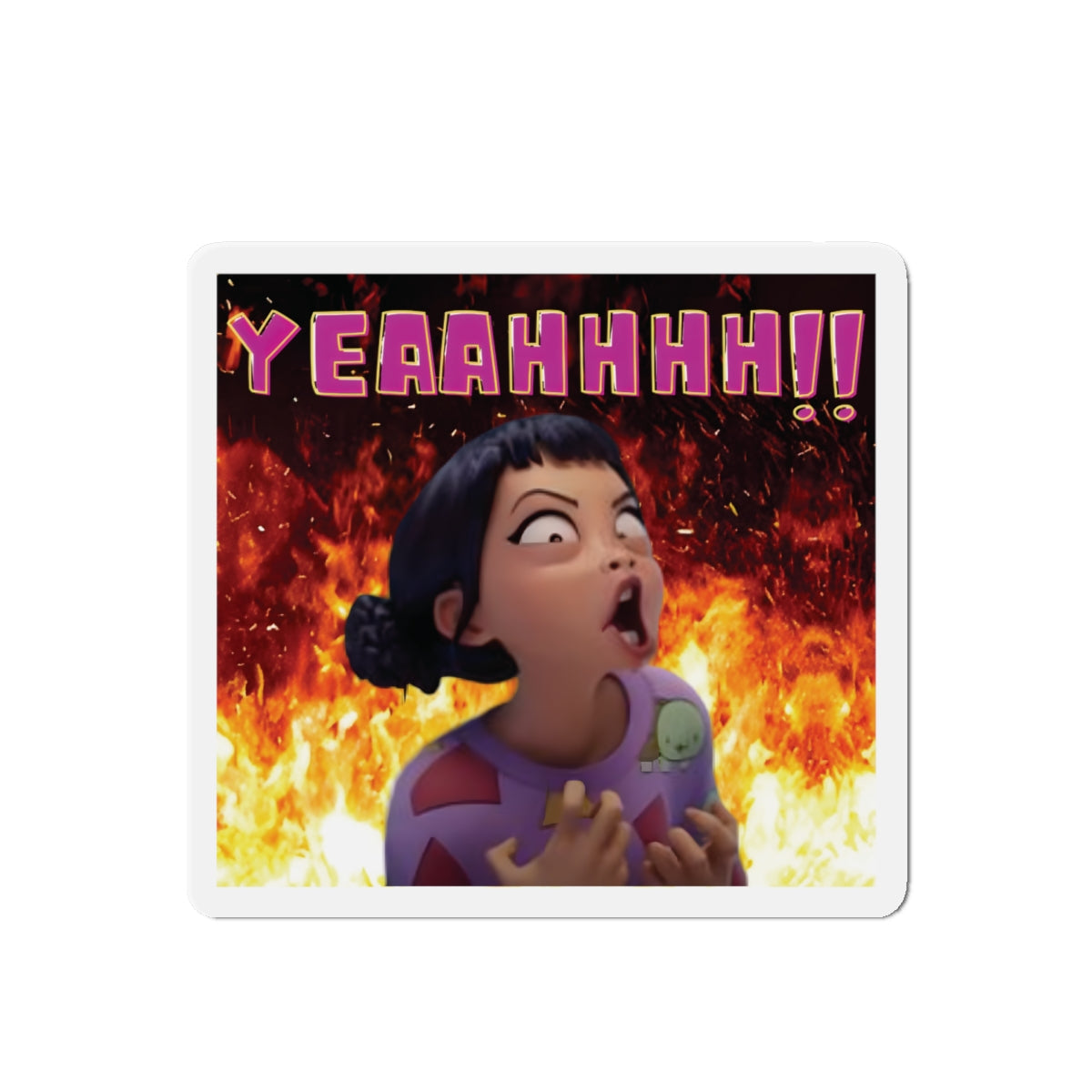 Kpop Demon Hunters Huntrix Zoey YEAHHH Funny Face Magnet Pose 2