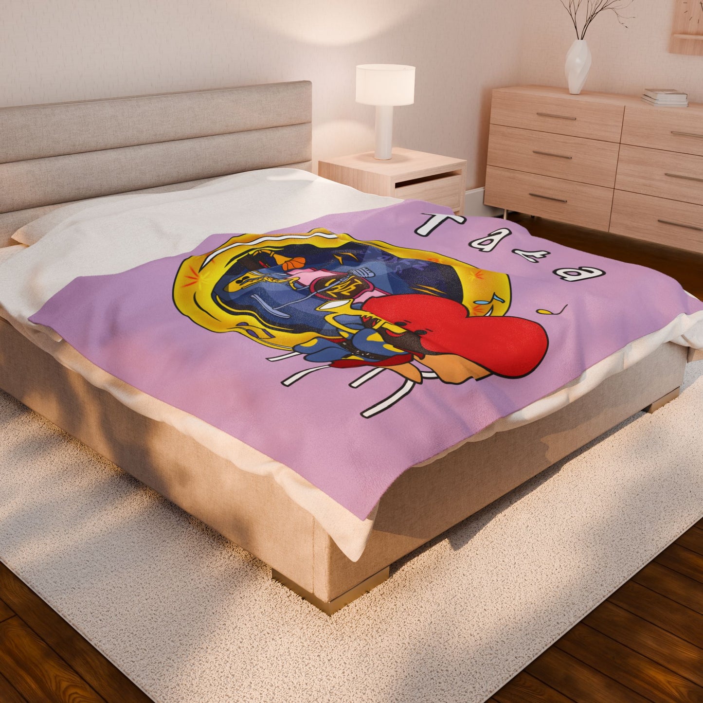 Purple Tata Blanket - BT21 Single Design