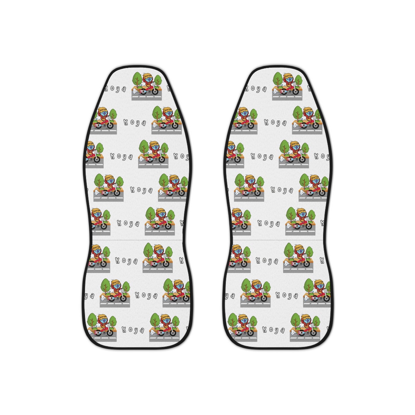 BT21 Koya White Car Seat Cover Pattern Design - Identical Set of 2