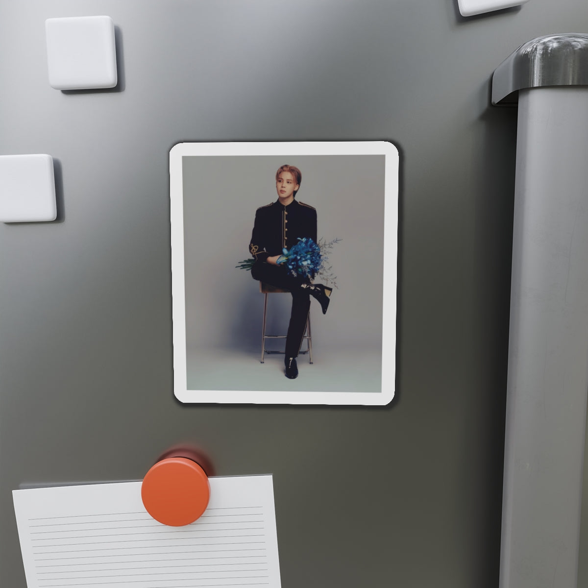 BTS Park Jimin Muse Album Photoshoot Holding Blue Flowers Magnet
