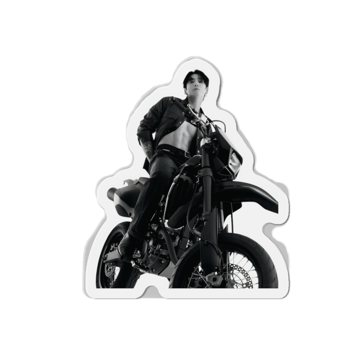Jeon Jungkook on a Motorcycle Calvin Klein Photoshoot Magnet