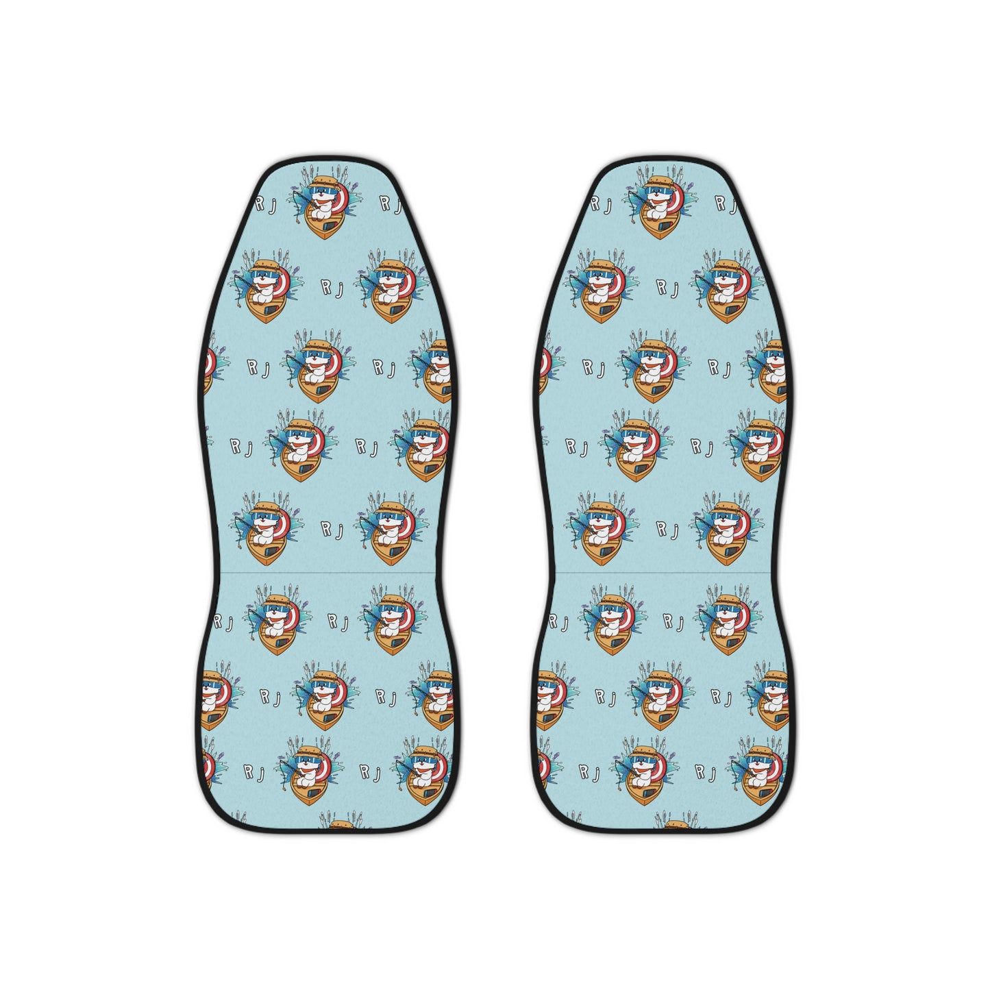 BT21 RJ Blue Car Seat Cover Pattern Design - Identical Set of 2