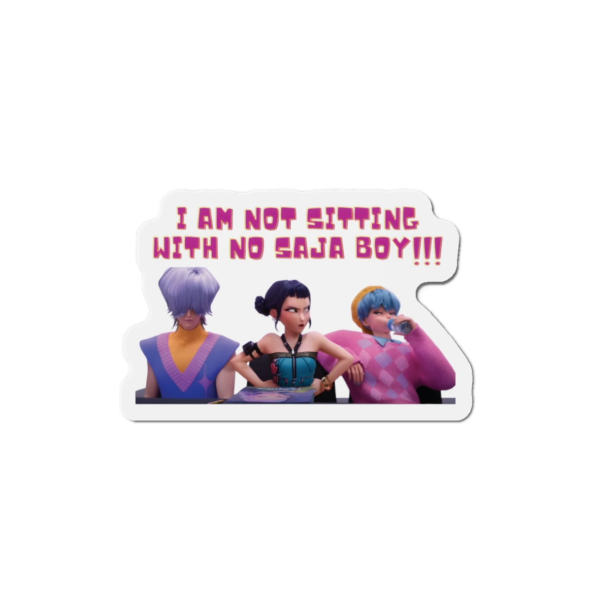 Kpop Demon Hunters Huntrix Zoey Saja Boys Mystery and Baby Zoeystery Fan Signing Magnet