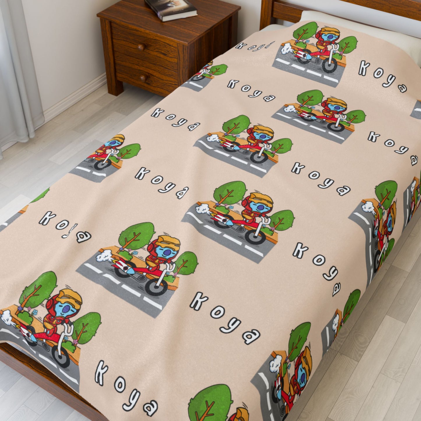 Beige Koya Blanket - BT21 Pattern Design