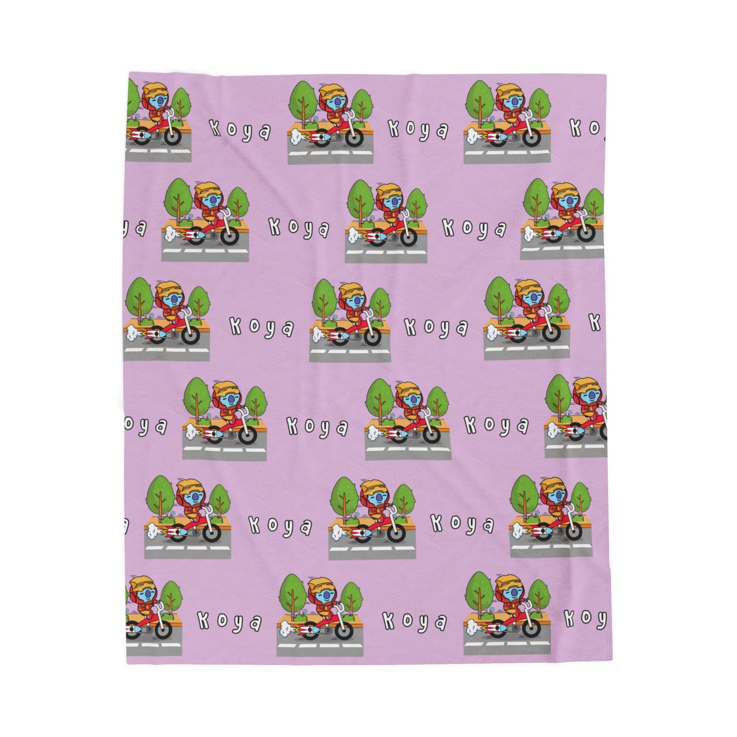 Purple Koya Blanket - BT21 Pattern Design