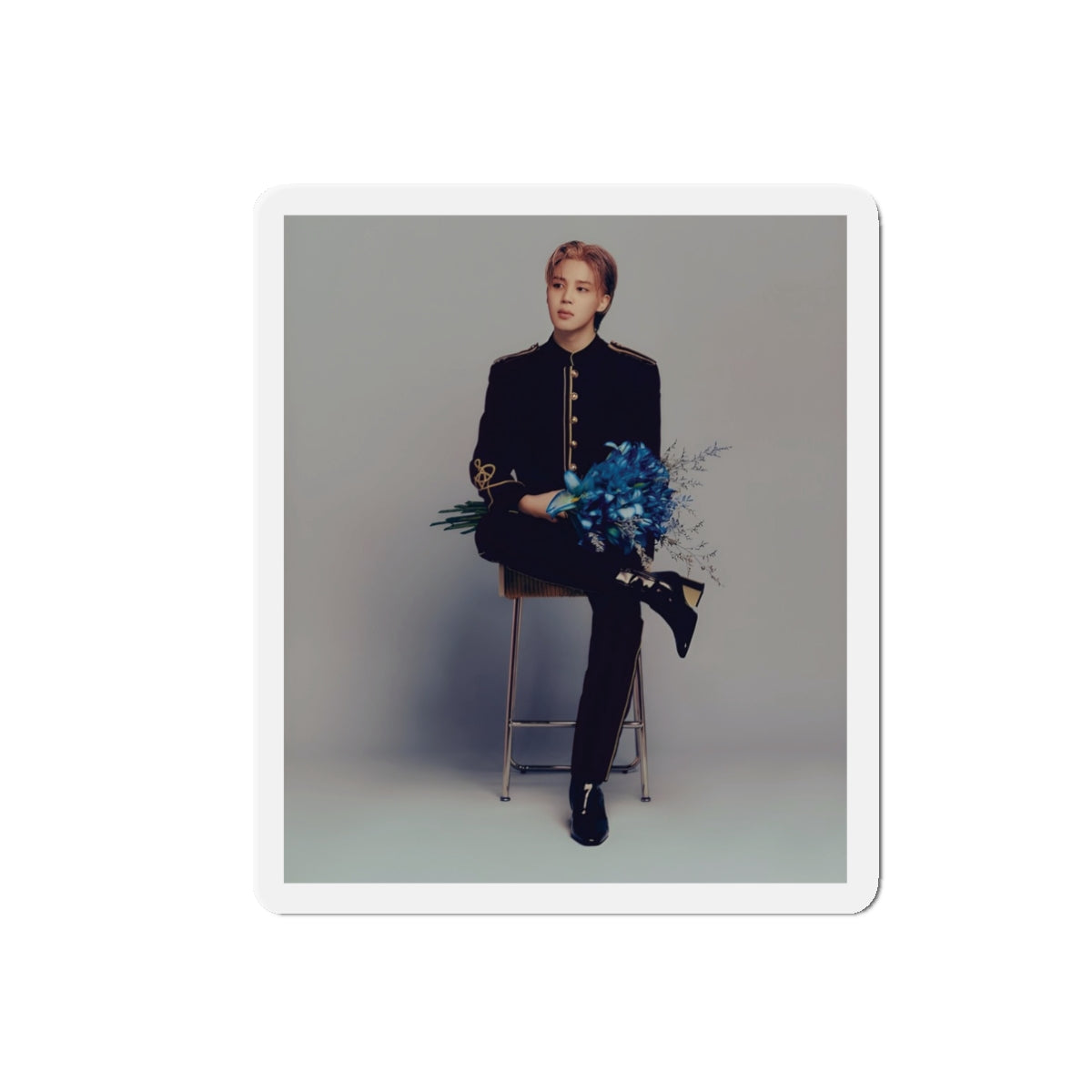 BTS Park Jimin Muse Album Photoshoot Holding Blue Flowers Magnet