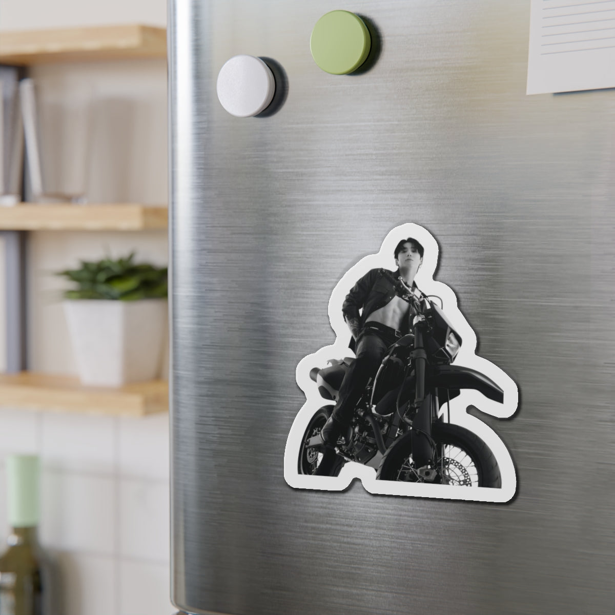 Jeon Jungkook on a Motorcycle Calvin Klein Photoshoot Magnet