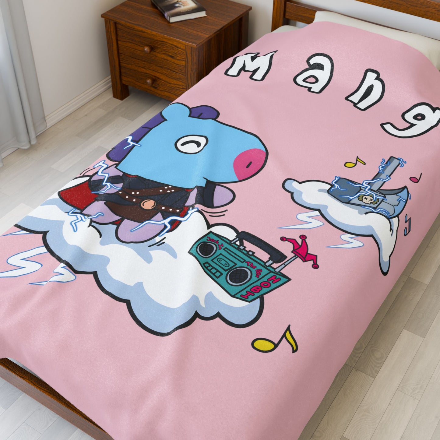 Pink Mang Blanket - BT21 Single Design