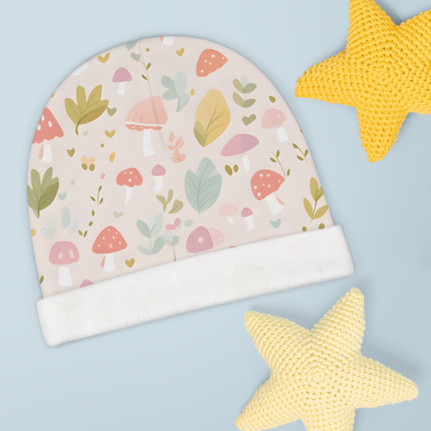 Newborn Baby Beanie Mushroom Design