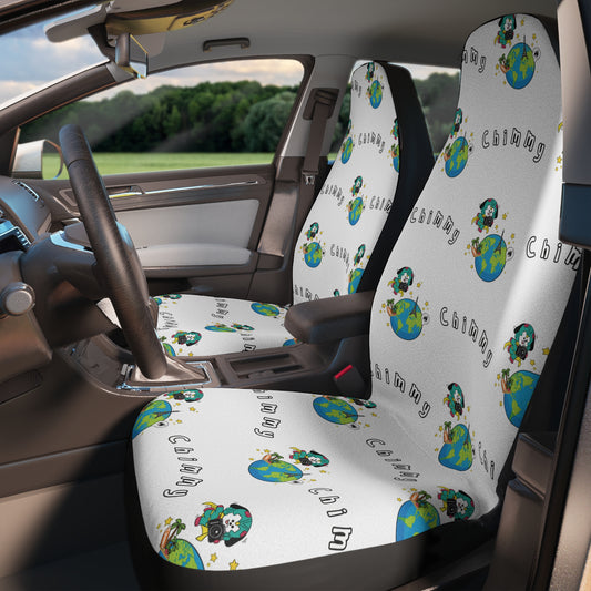 BT21 Chimmy White Car Seat Cover Pattern Design - Identical Set of 2