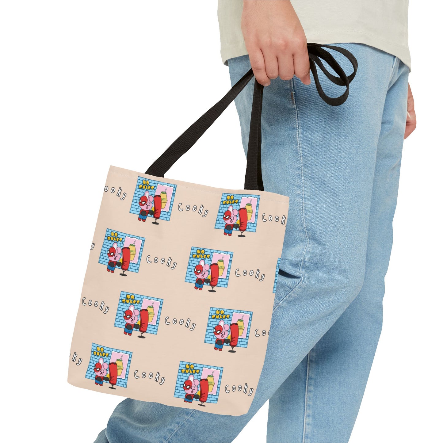 BT21 Cooky Beige Tote Bag Pattern Design
