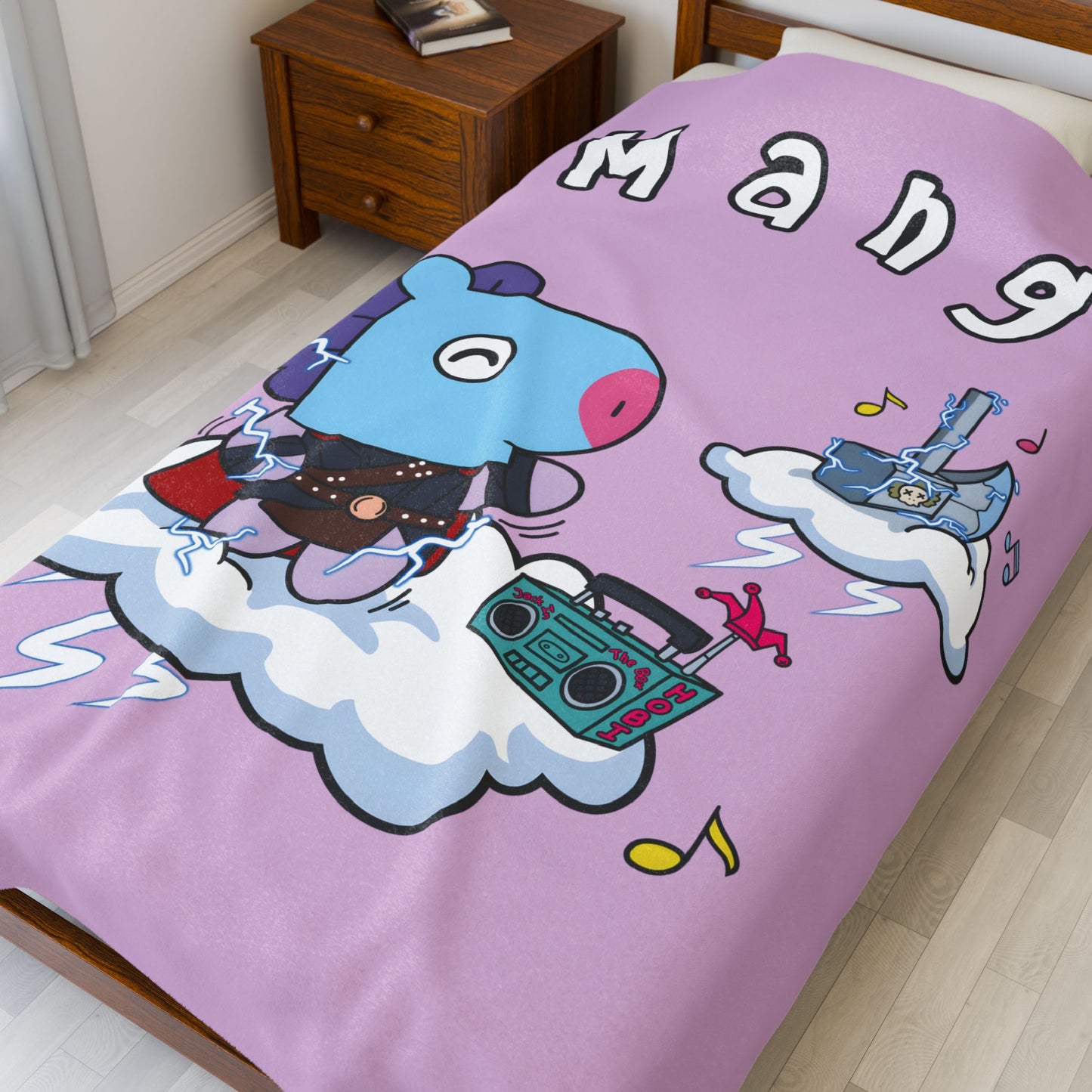 Purple Mang Blanket - BT21 Single Design
