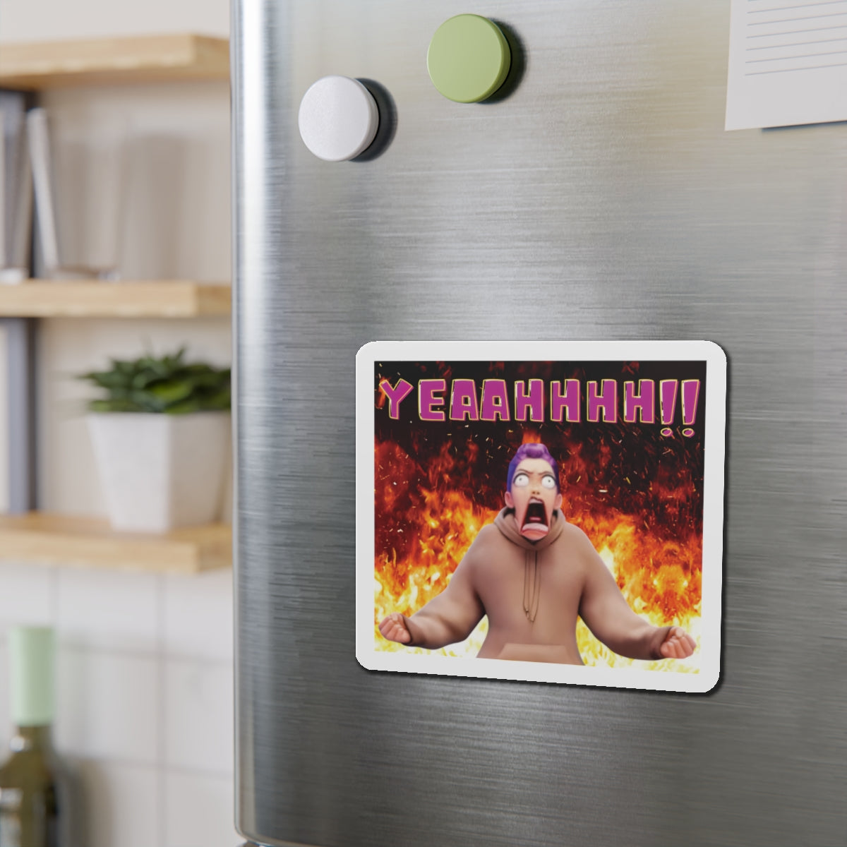 Kpop Demon Hunters Huntrix Rumi YEAHHH Funny Face Magnet