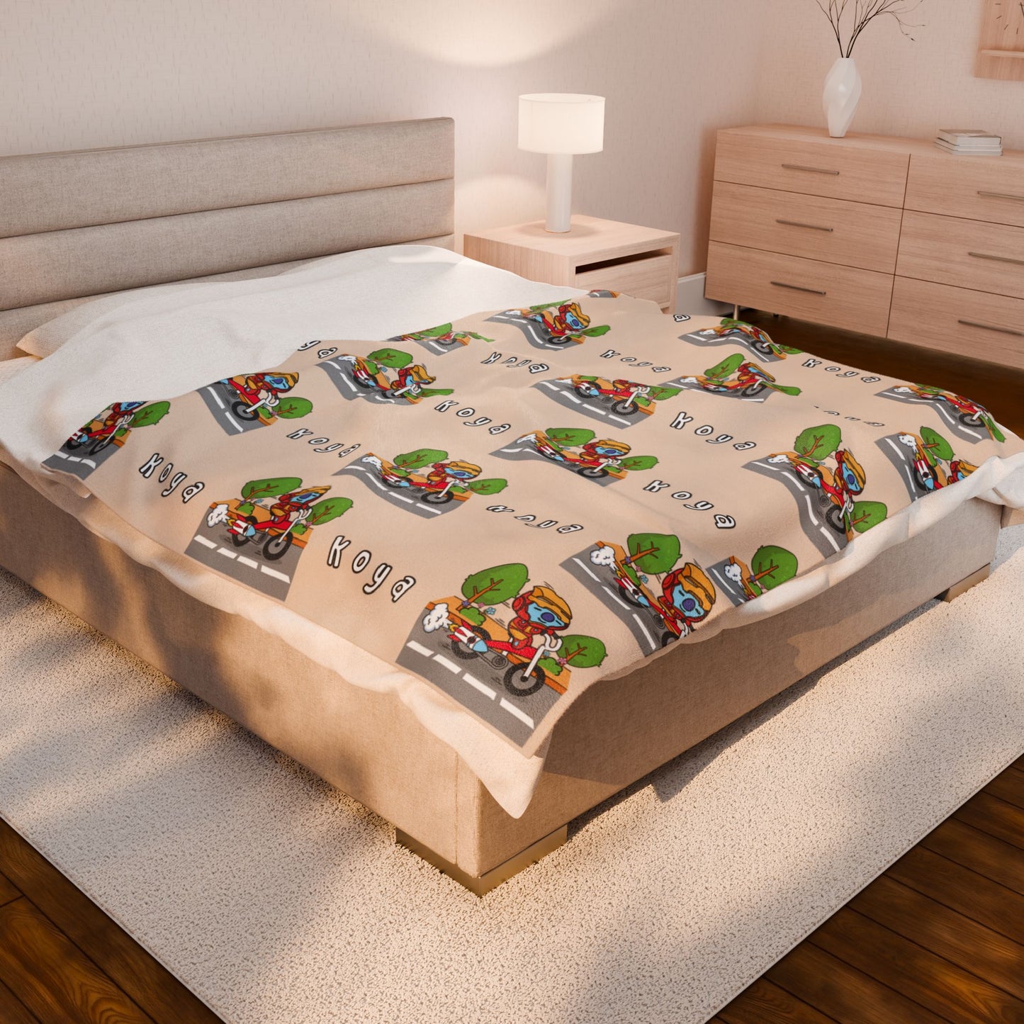 Beige Koya Blanket - BT21 Pattern Design