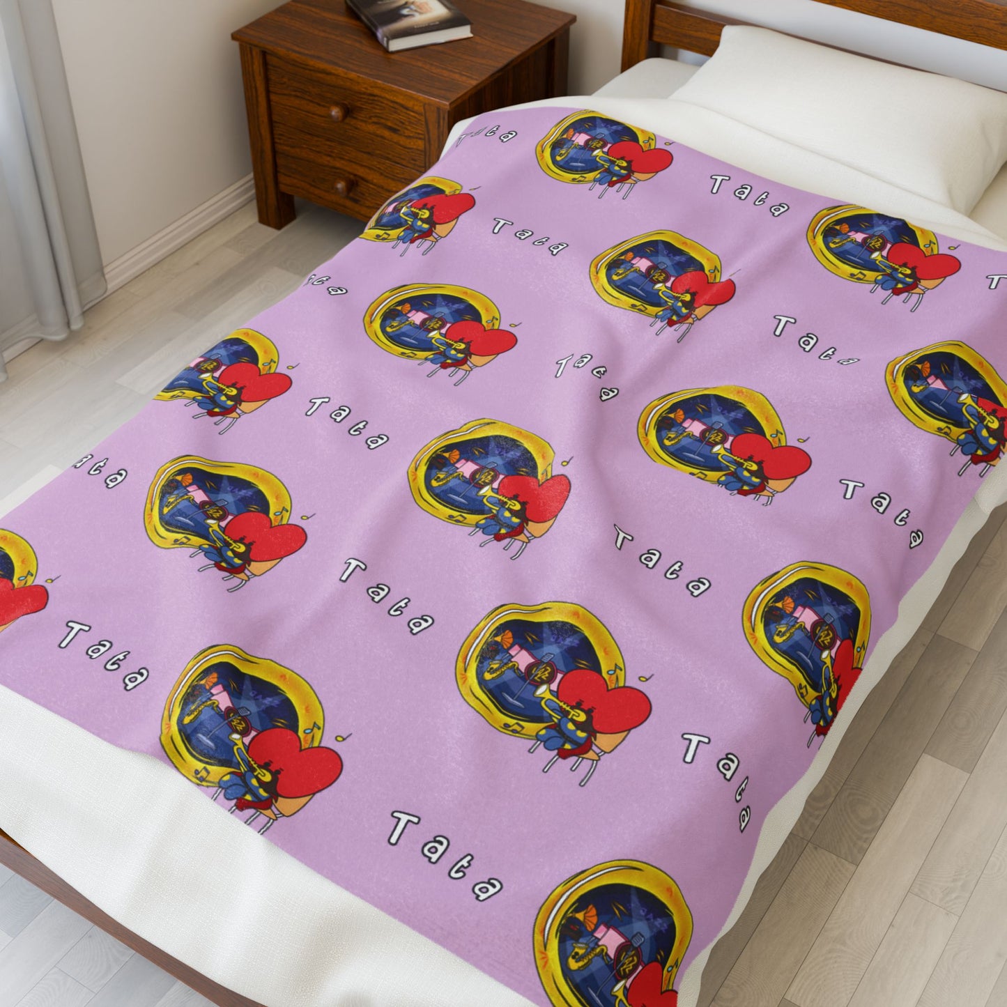 Purple Tata Blanket - BT21 Pattern Design