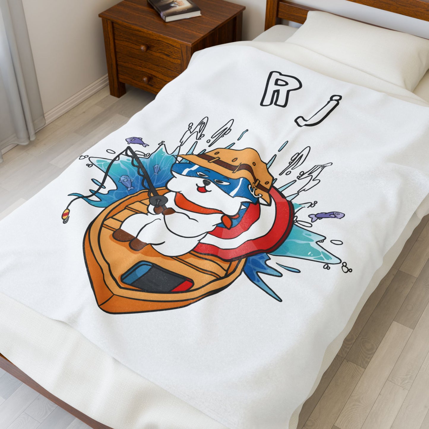 White RJ Blanket - BT21 Single Design