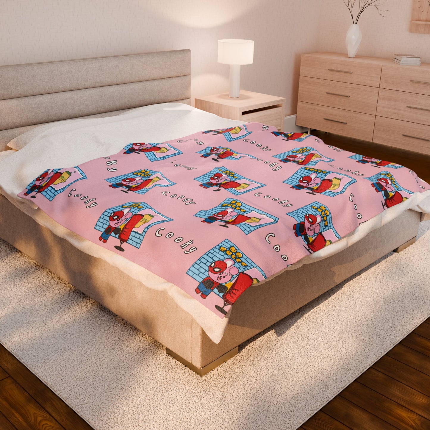 Pink Cooky Blanket - BT21 Pattern Design