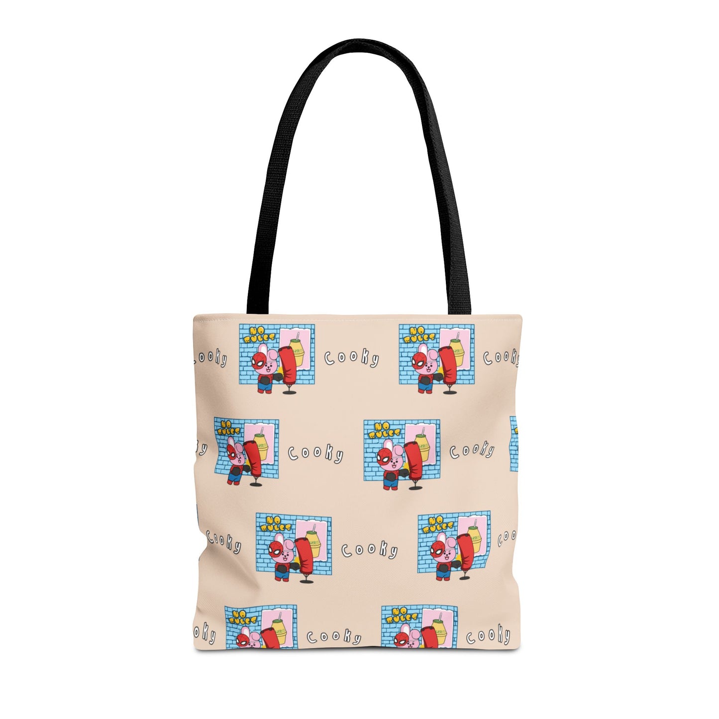 BT21 Cooky Beige Tote Bag Pattern Design