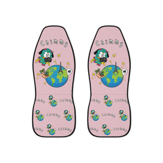 BT21 Chimmy Pink Car Seat Cover Single Pattern Combo Design - Identical Set of 2