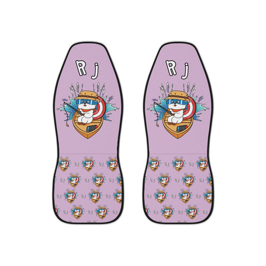 BT21 RJ Purple Car Seat Cover Single Pattern Combo Design - Identical Set of 2