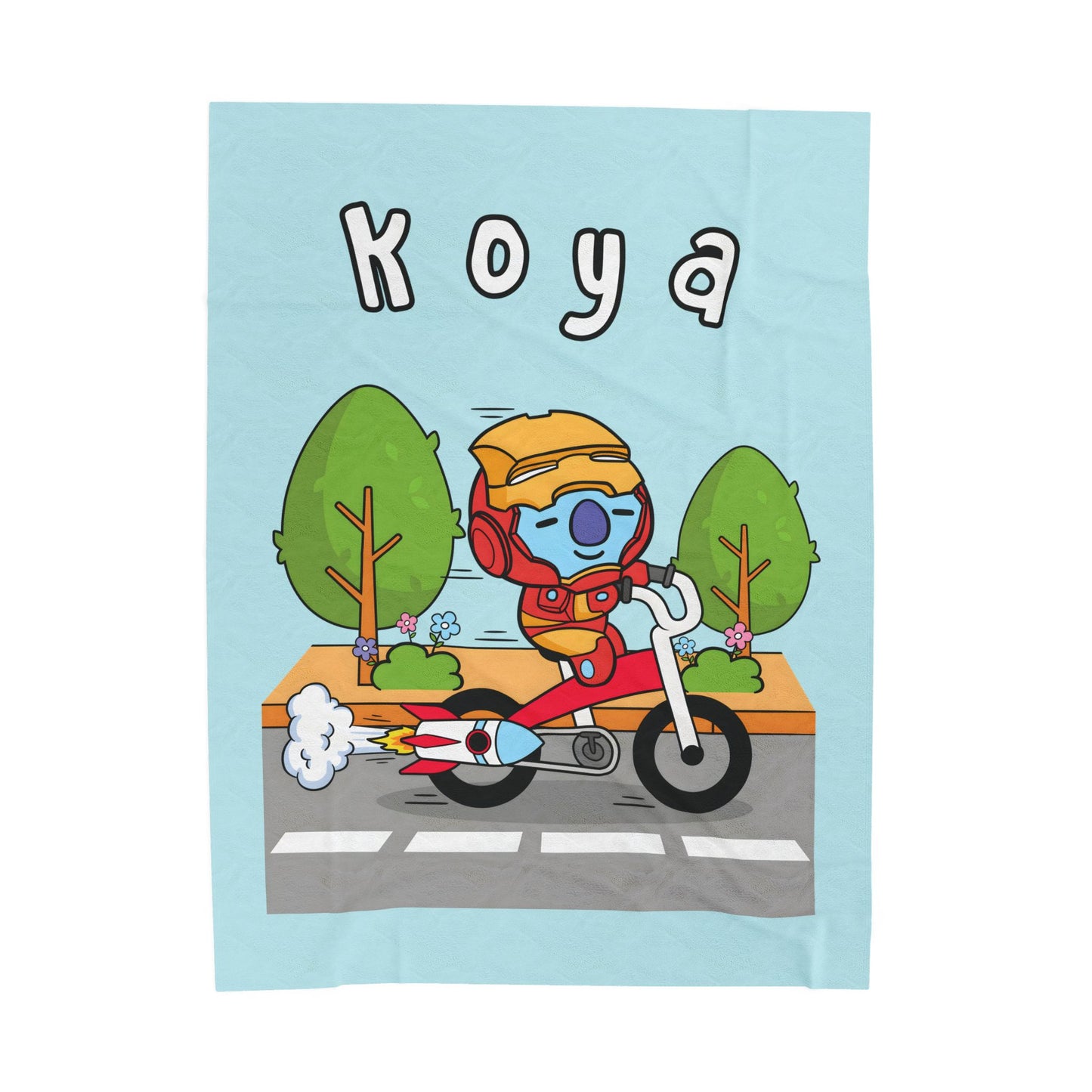 Blue Koya Blanket - BT21 Single Design