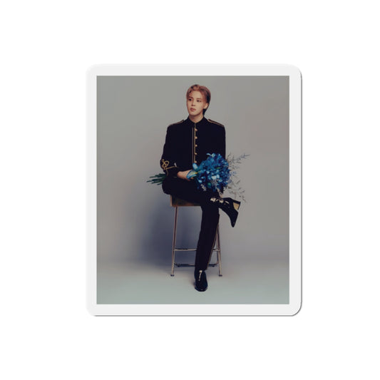 BTS Park Jimin Muse Album Photoshoot Holding Blue Flowers Magnet