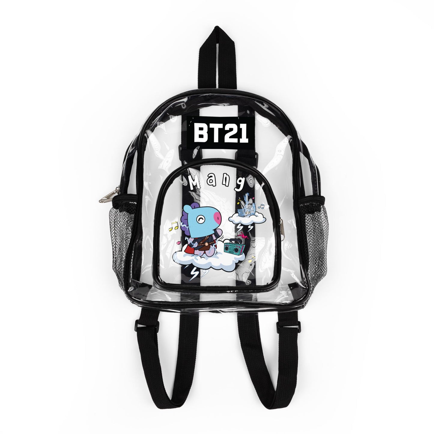 BT21 Mang Clear Stadium Backpack Concert Bag (Fully Clear) — Stadium Approved