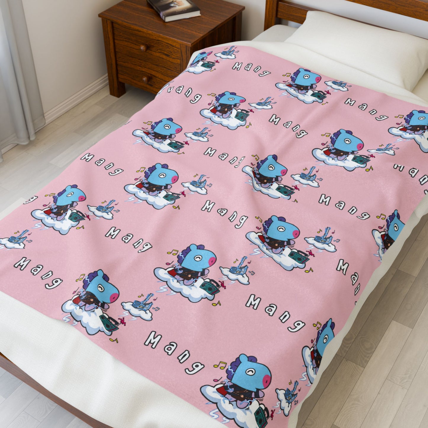 Pink Mang Blanket - BT21 Pattern Design