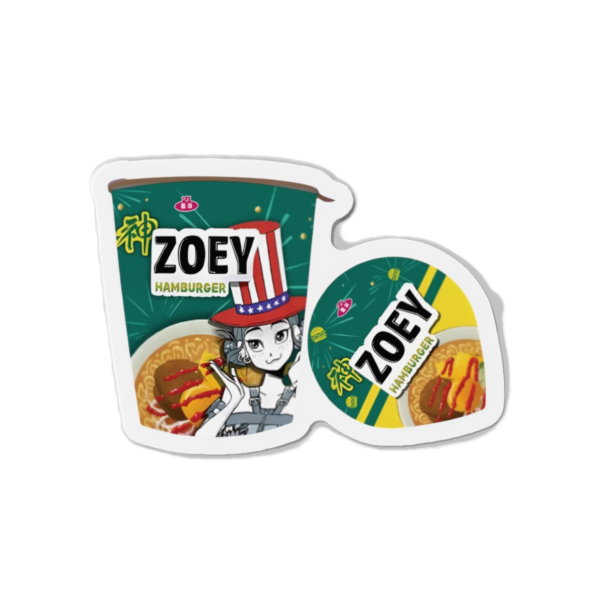 Kpop Demon Hunters Huntrix Zoey Ramen Cup Magnet