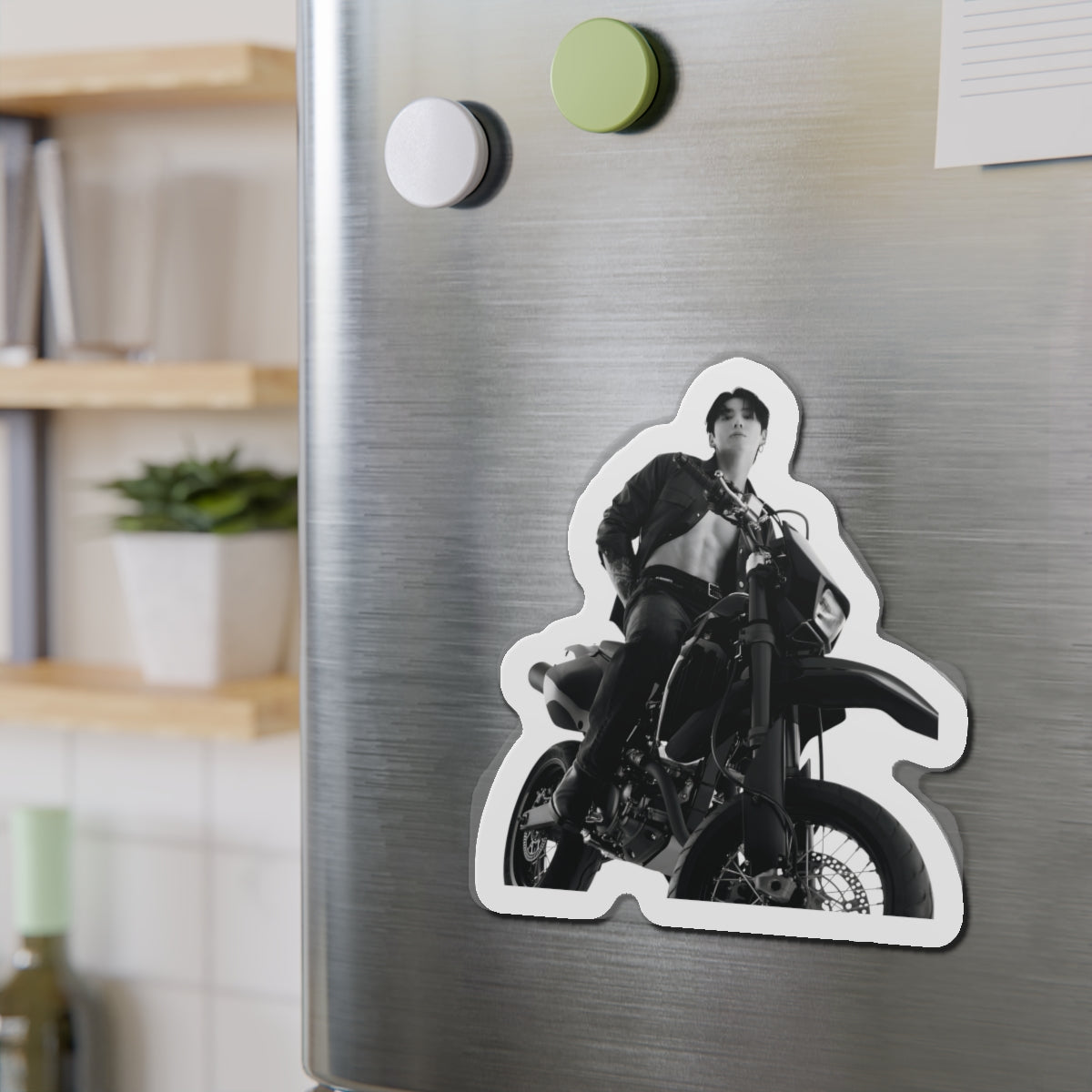 Jeon Jungkook on a Motorcycle Calvin Klein Photoshoot Magnet