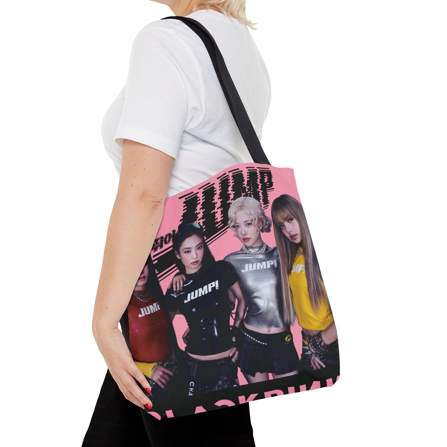 Black Pink Jump Tote Bag