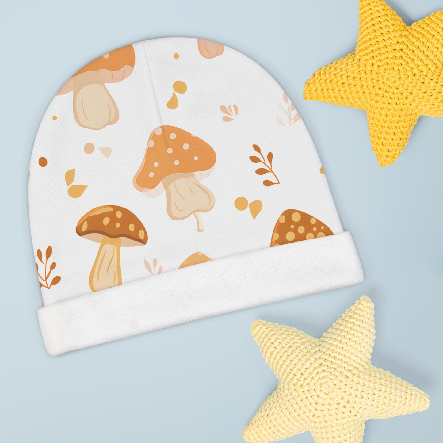 Infant Baby Beanie Mushroom Pattern Design