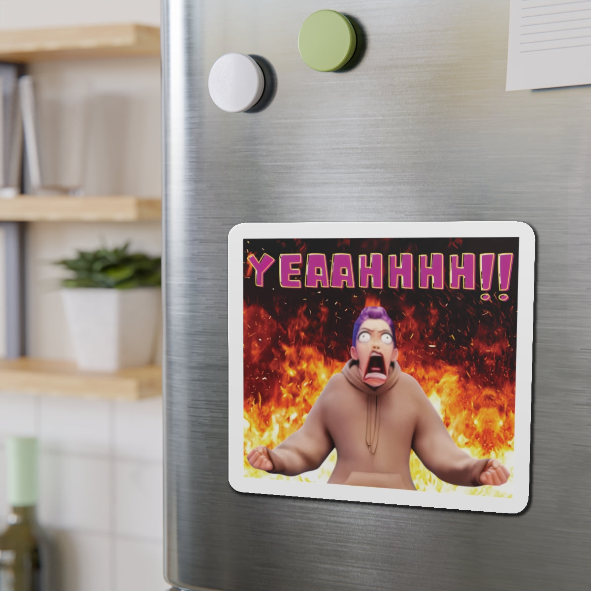 Kpop Demon Hunters Huntrix Rumi YEAHHH Funny Face Magnet