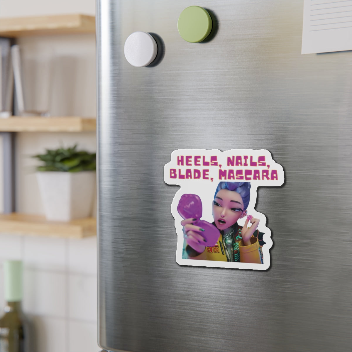 Kpop Demon Hunters Huntrix Rumi Heels Nails Blade Mascara Magnet