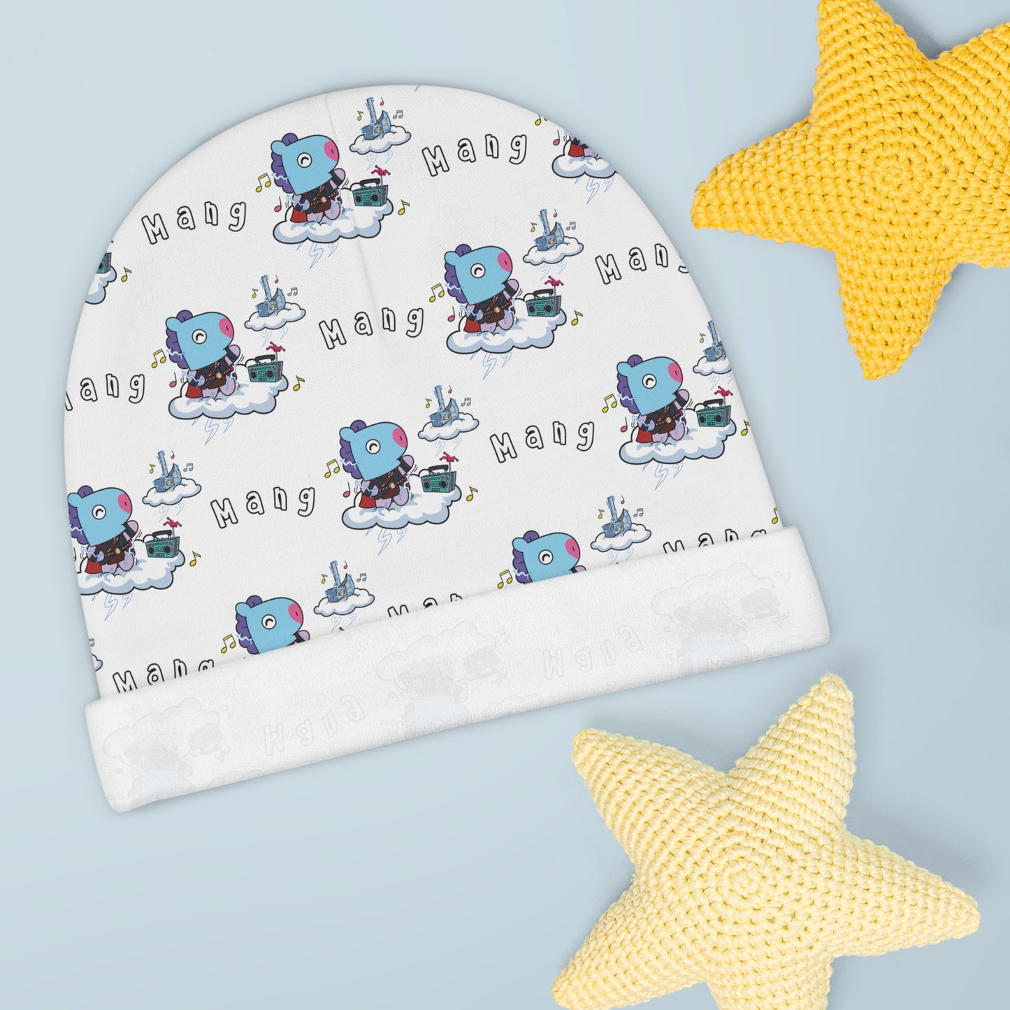 BT21 Mang White Baby Beanie Pattern