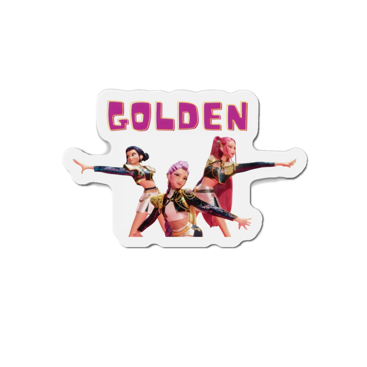 Kpop Demon Hunters Huntrix Rumi Mira Zoey Golden Outfit Magnet