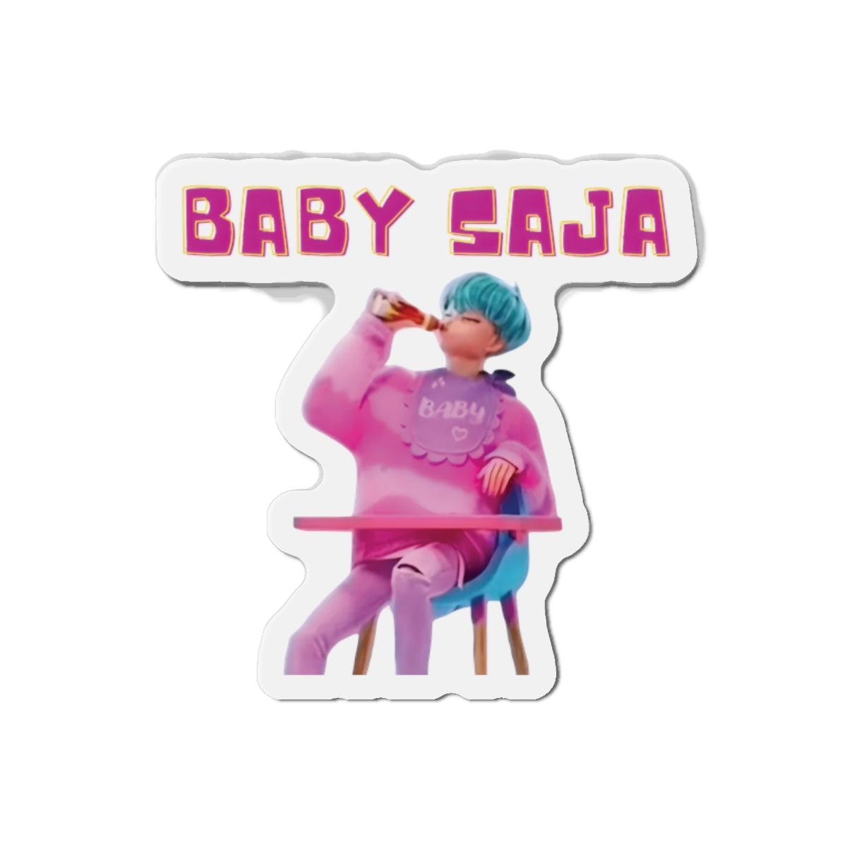 Kpop Demon Hunters Baby Saja Drinking Hot Sauce Magnet