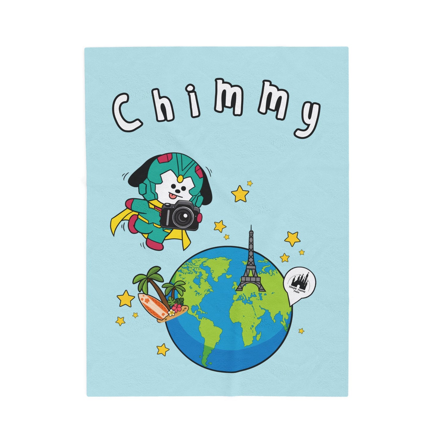 Blue Chimmy Blanket - BT21 Single Design