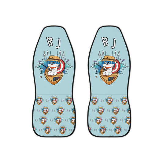 BT21 RJ Blue Car Seat Cover Single Pattern Combo Design - Identical Set of 2