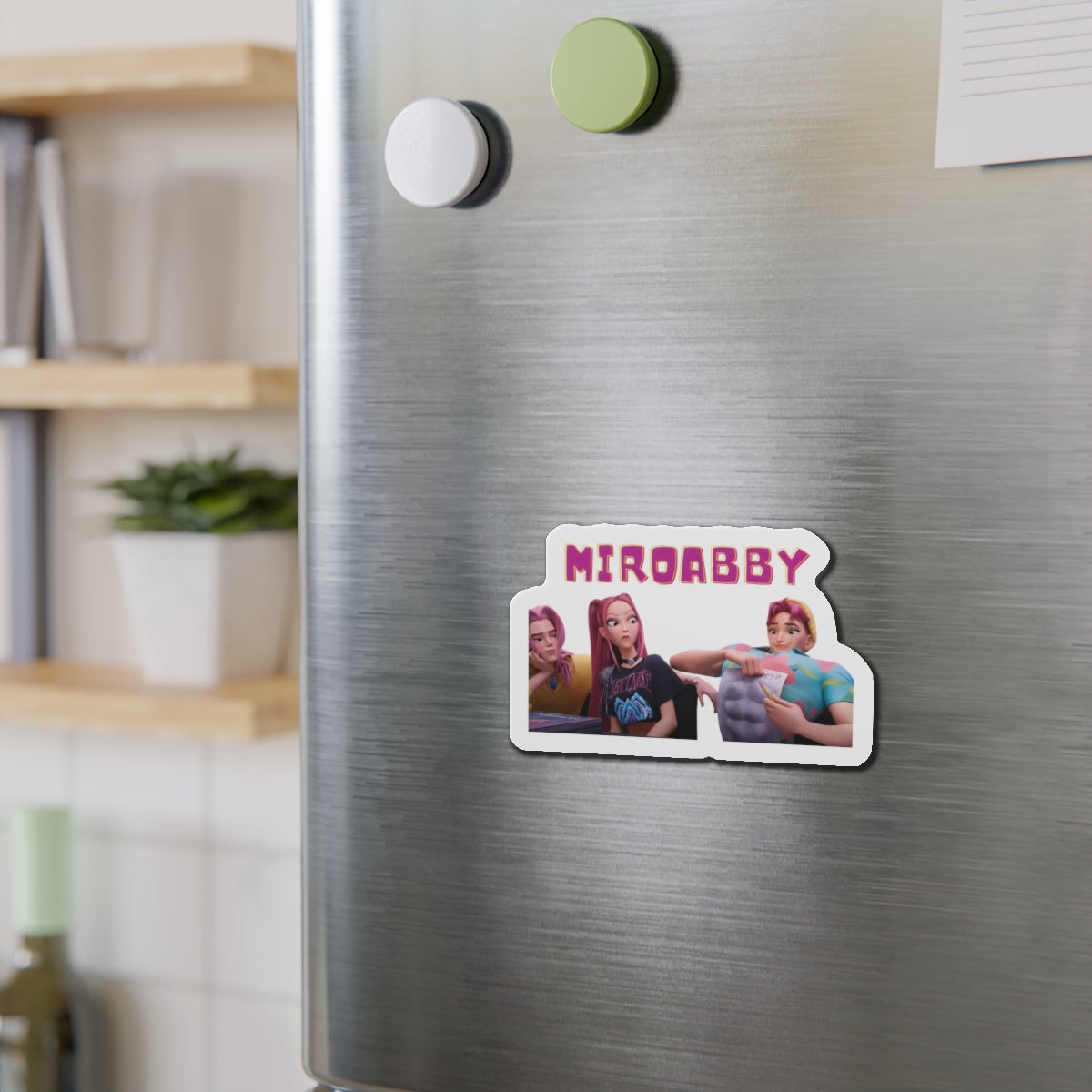 Kpop Demon Hunters Huntrix Mira Saja Boys Abby and Romance Miroabby Drawing Abs Magnet