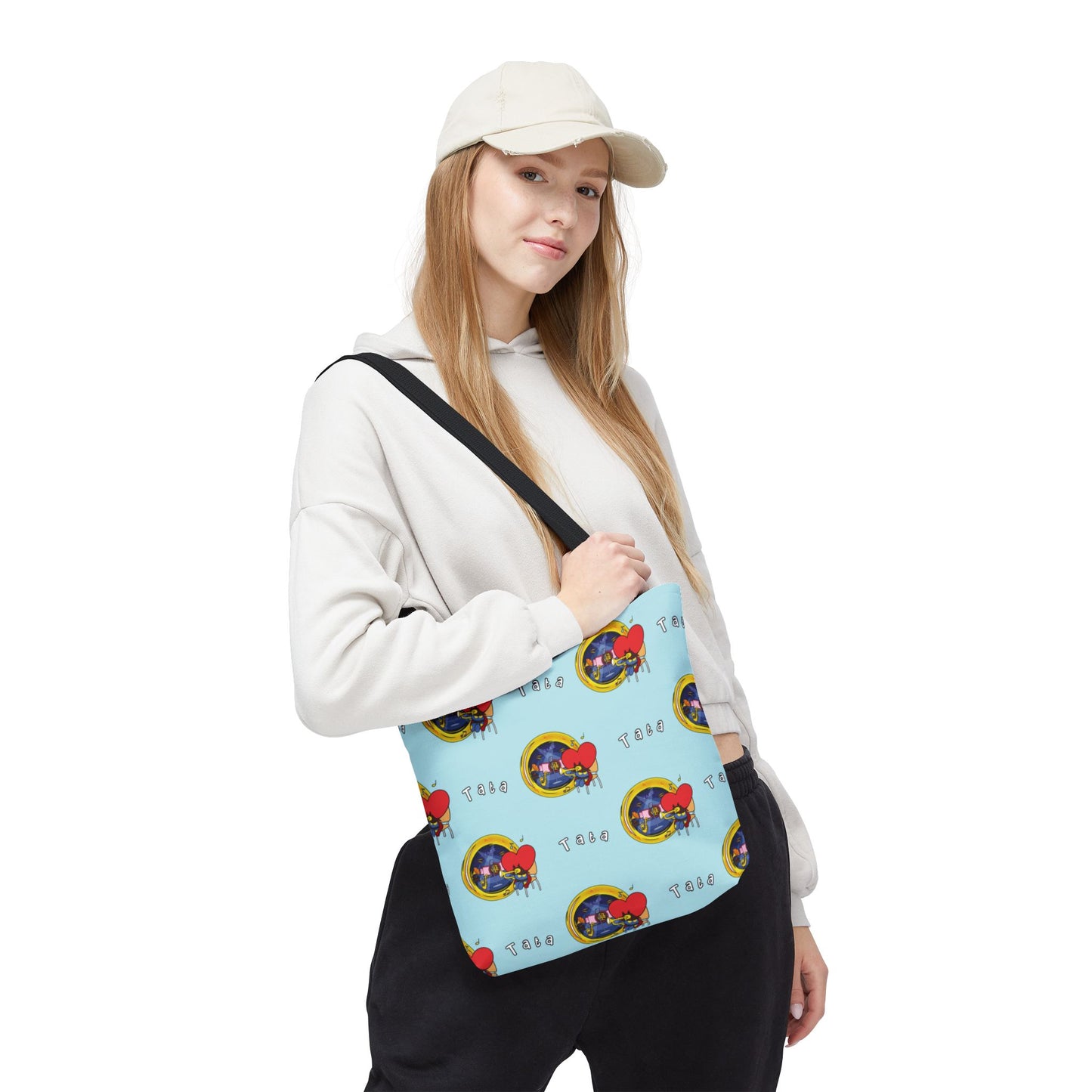 BT21 Tata Blue Tote Bag Pattern Design