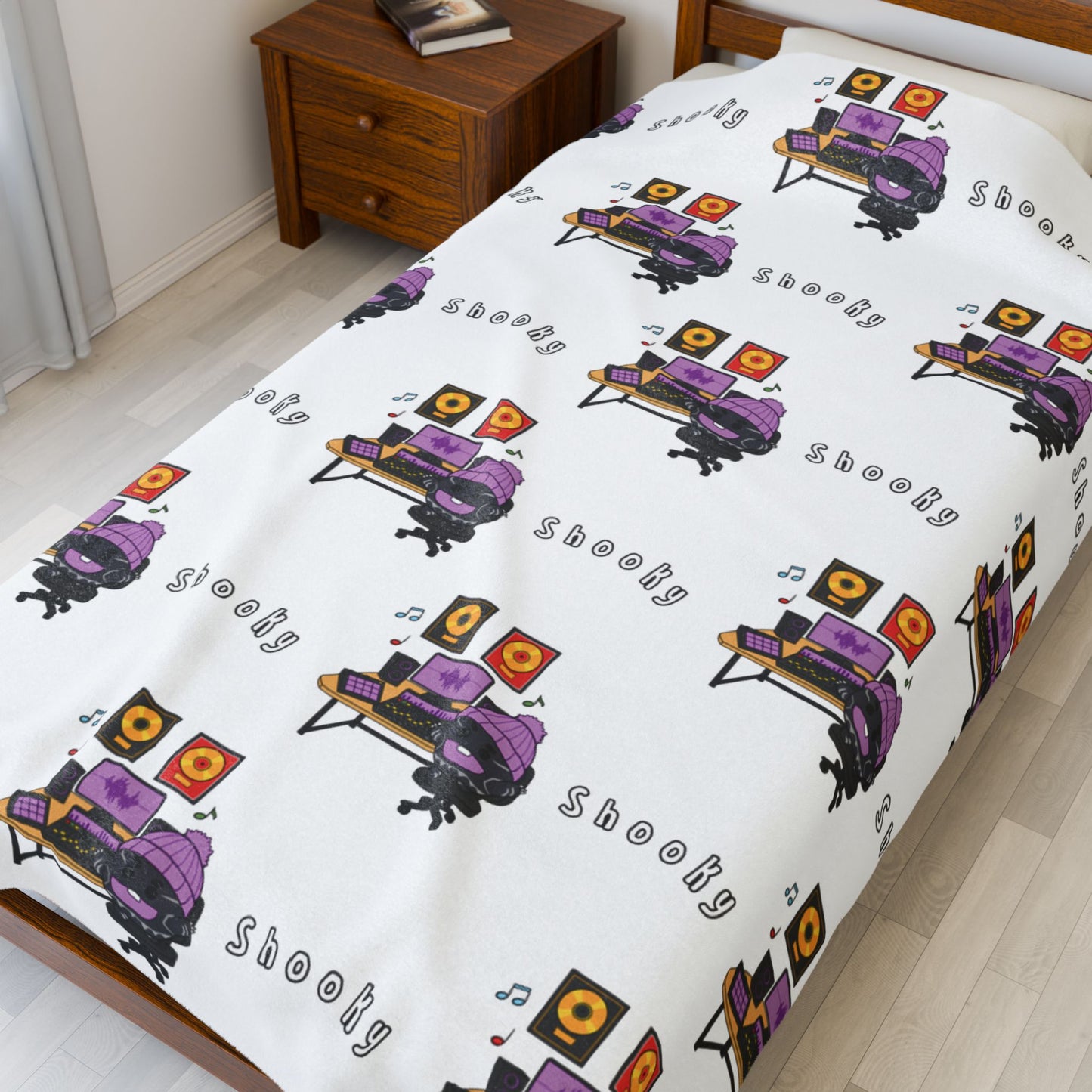 White Shooky Blanket - BT21 Pattern Design