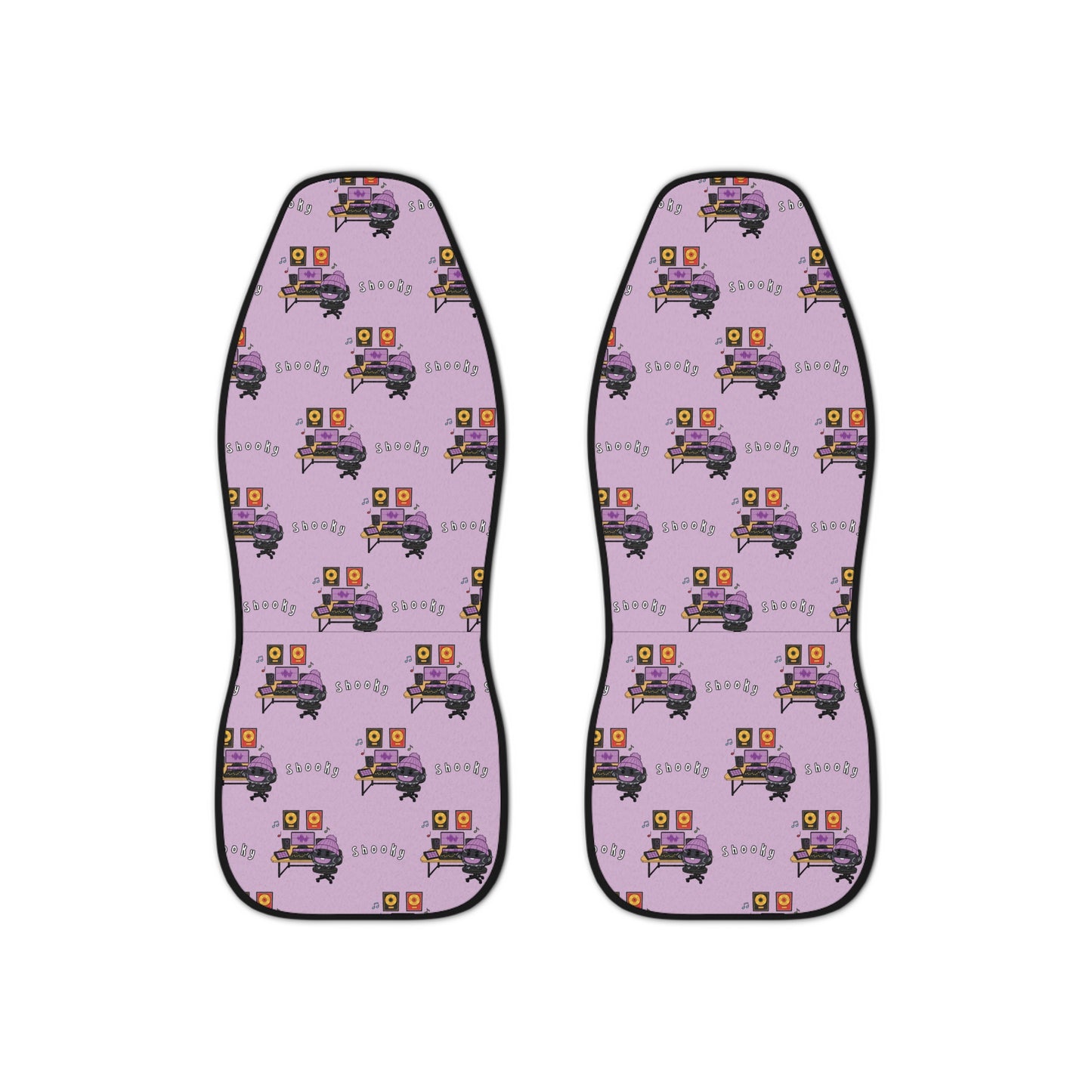 BT21 Shooky Purple Car Seat Cover Pattern Design - Identical Set of 2