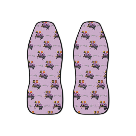 BT21 Shooky Purple Car Seat Cover Pattern Design - Identical Set of 2