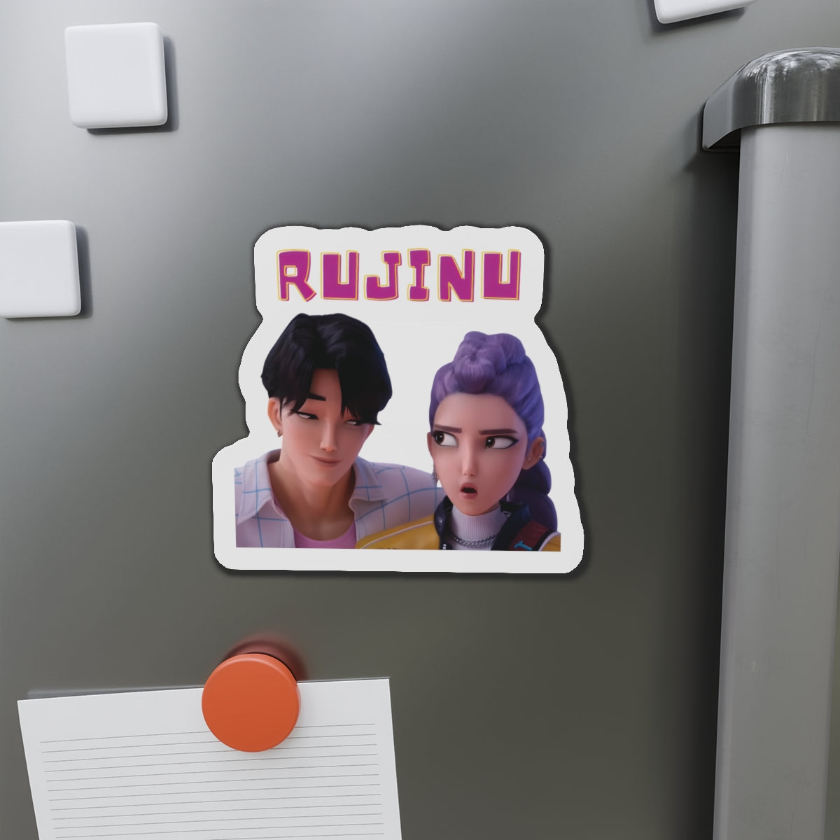 Kpop Demon Hunters Rumi and Jinu Rujinu Fan Signing Magnet