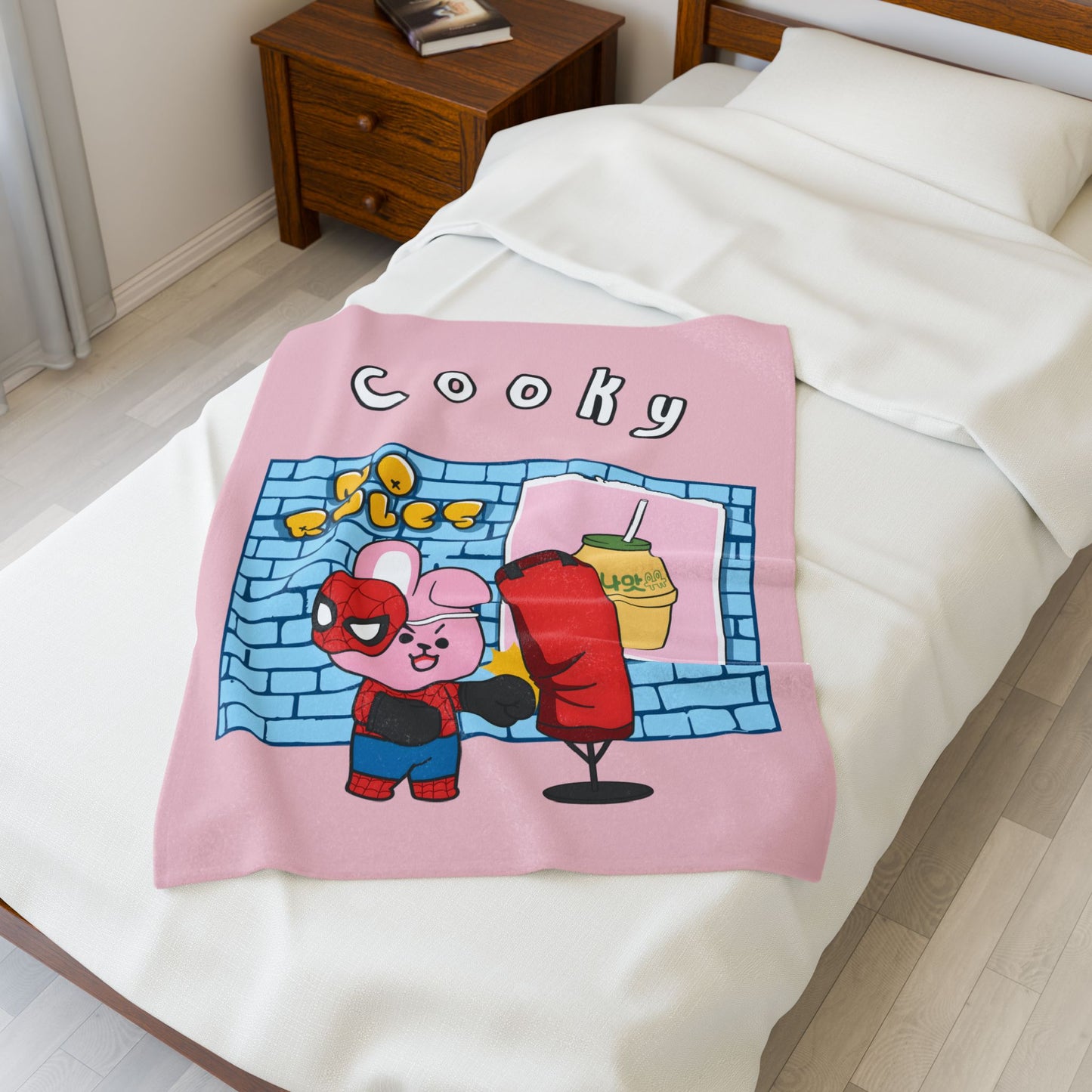 Pink Cooky Blanket - BT21 Single Design