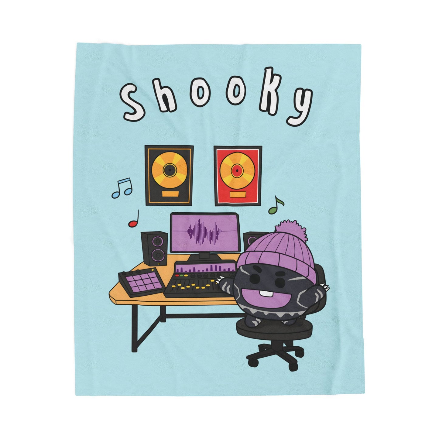 Blue Shooky Blanket - BT21 Single Design