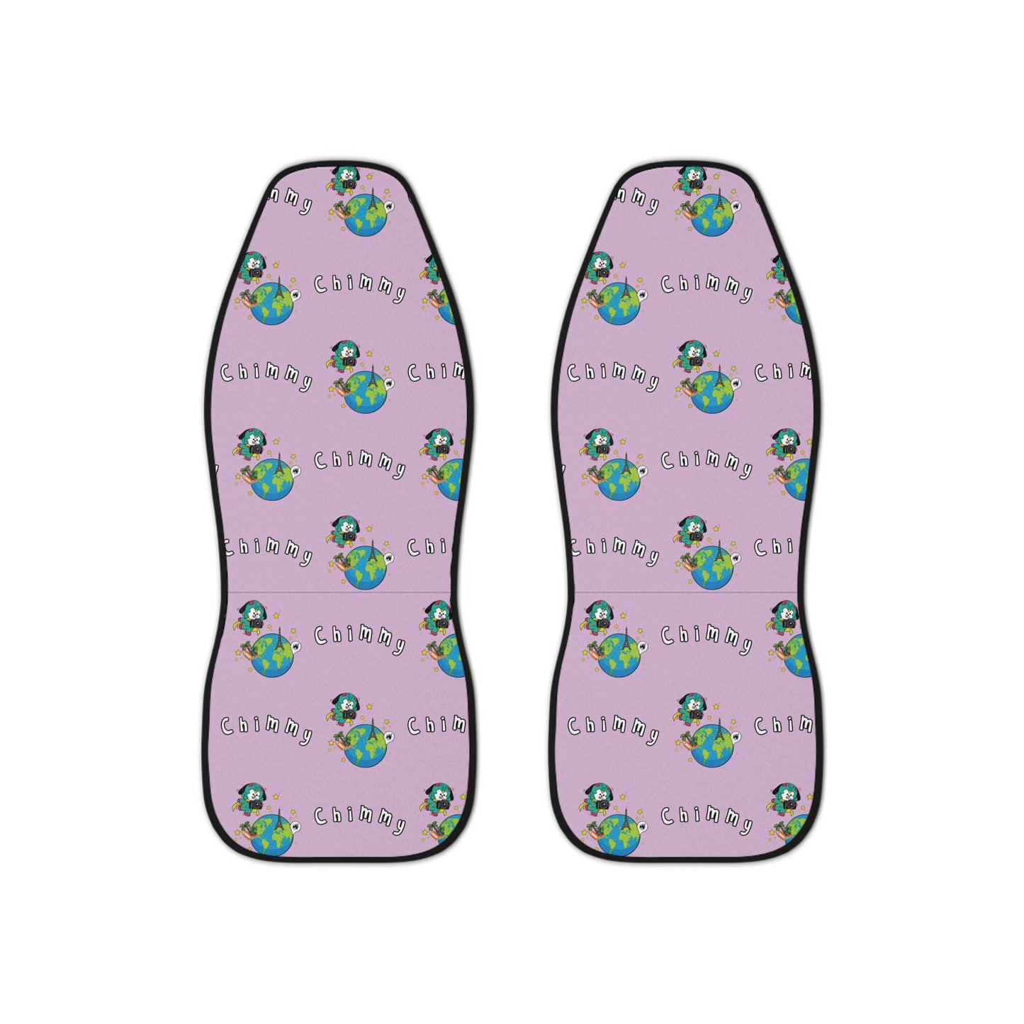 BT21 Chimmy Purple Car Seat Cover Pattern Design - Identical Set of 2